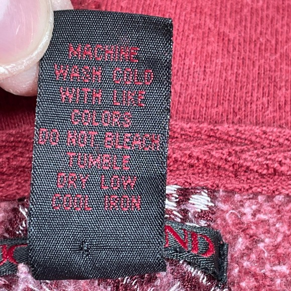 Lucky Brand Red Floral Mandala V Neck Pullover Hoodie Sweatshirt Women's Size M - Picture 5 of 11